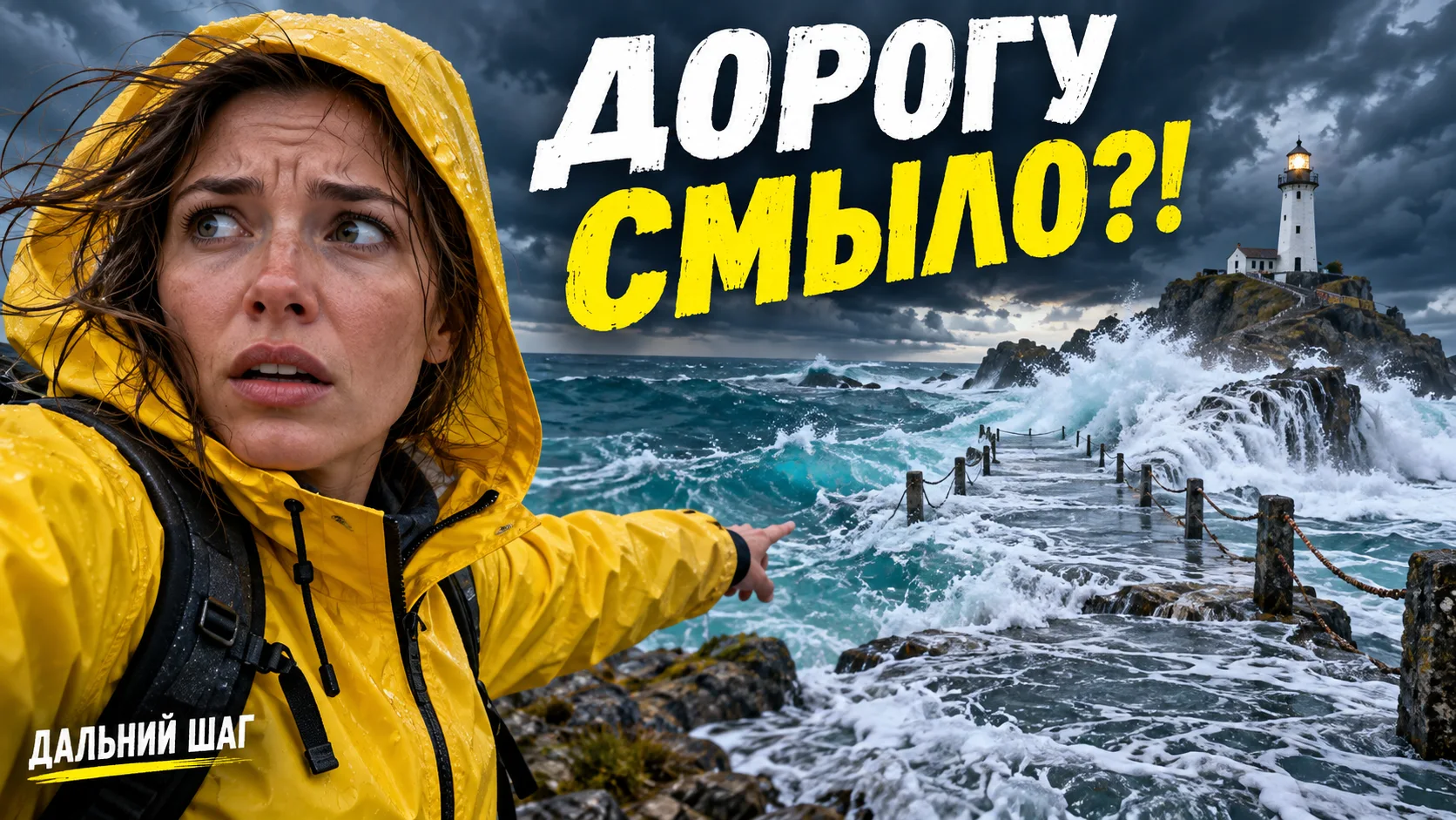 Вымышленная обложка ролика о дороге к маяку